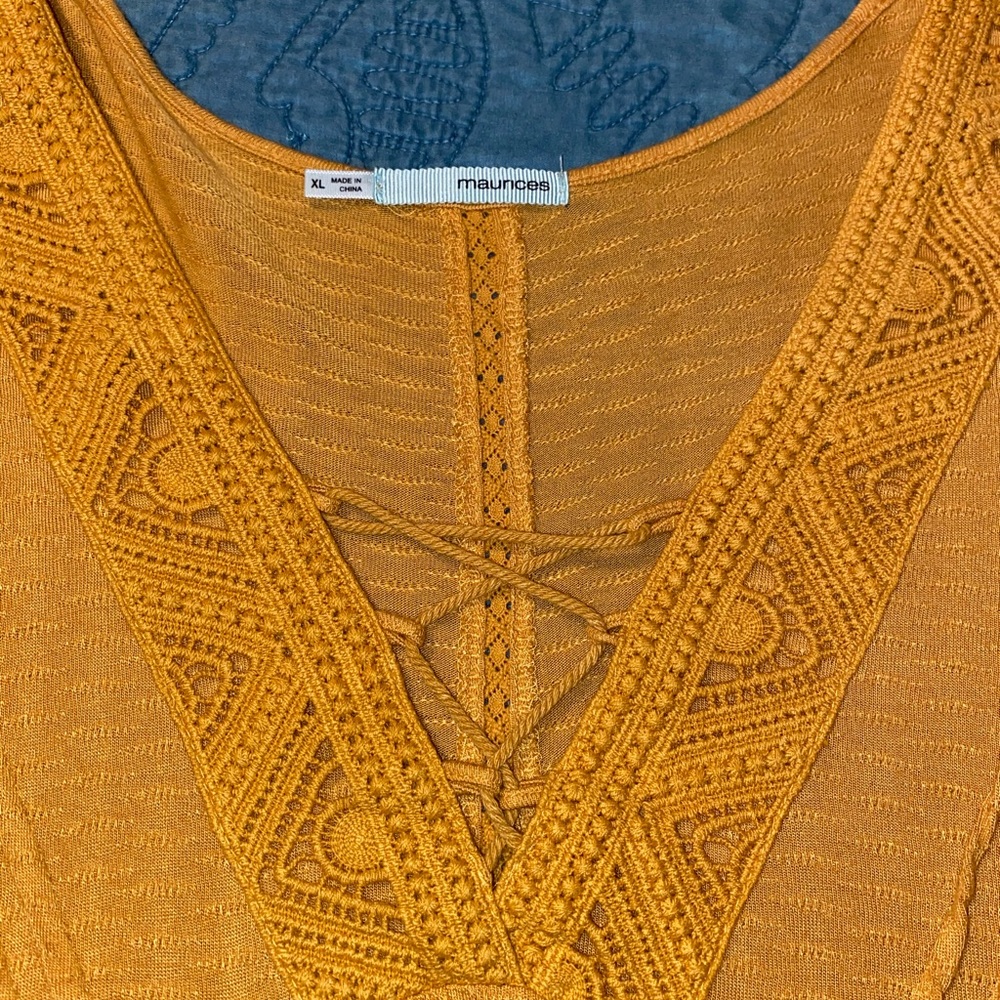 Maurice’s mustard blouse XL - Picture 4 of 11